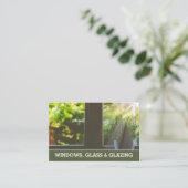 Ramen en glazen oproepkaart. visitekaartje (Staand voorkant)