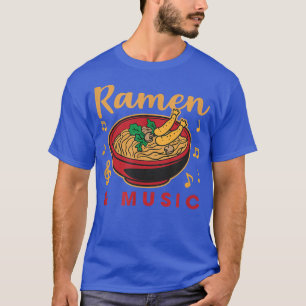 Ramen en Muzieknoten Musiciaans Japans voedsel T-shirt