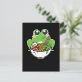 Ramen en schattige kikkers van Japanse noedels ver Briefkaart (Staand voorkant)