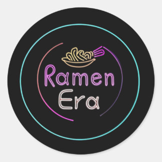 RAMEN ERA, Japans eten, NEON STYLE Ronde Sticker