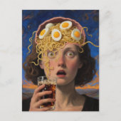 Ramen etende vrouw met hersenen briefkaart (Voorkant)