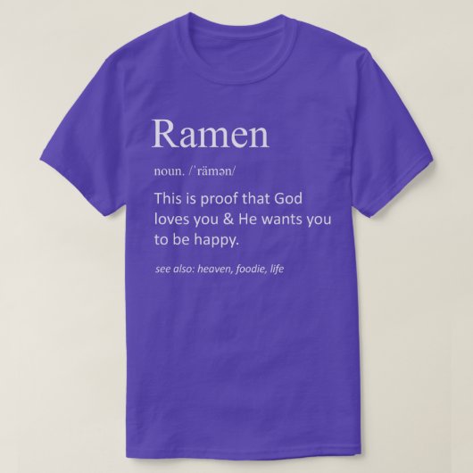 Ramen Funny Definition Funny Ramen Japans eten 1 T-shirt (Design voorkant)