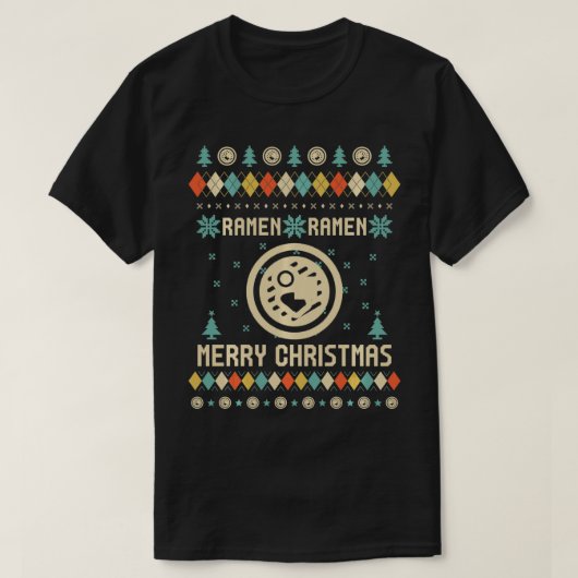 RAMEN Funny Ugly kerstSweater  Retro T-shirt (Design voorkant)