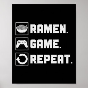 Ramen Game Herhaal Noodle Video Games Console Game Poster