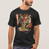 Ramen geobsedeerde tijger grappig t-shirt (Voorkant)
