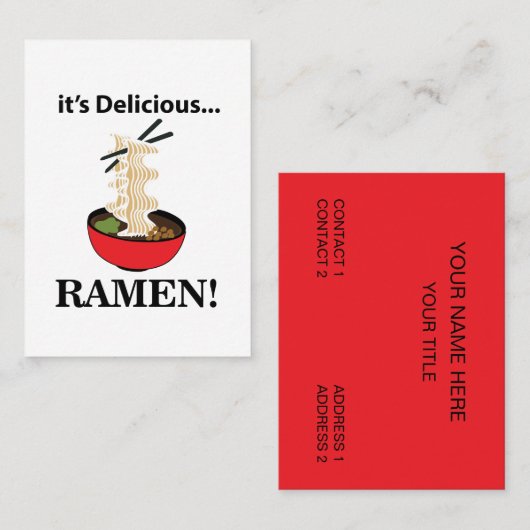 Ramen Het is heerlijke Ramen Visitekaartje (Voorkant / Achterkant)