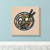 Ramen houdt van schattig Japans Canvas Afdruk (Insitu (Houten vloer))