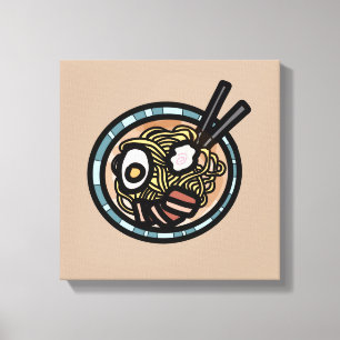 Ramen houdt van schattig Japans Canvas Afdruk