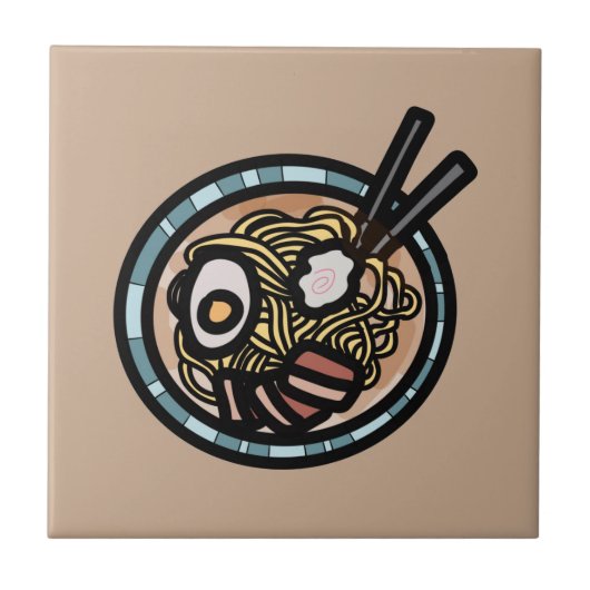 Ramen houdt van schattig Japans Tegeltje (Voorkant)