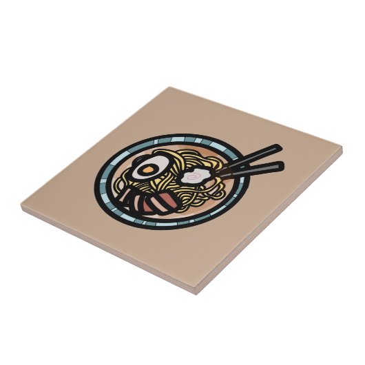 Ramen houdt van schattig Japans Tegeltje (Zijkant)