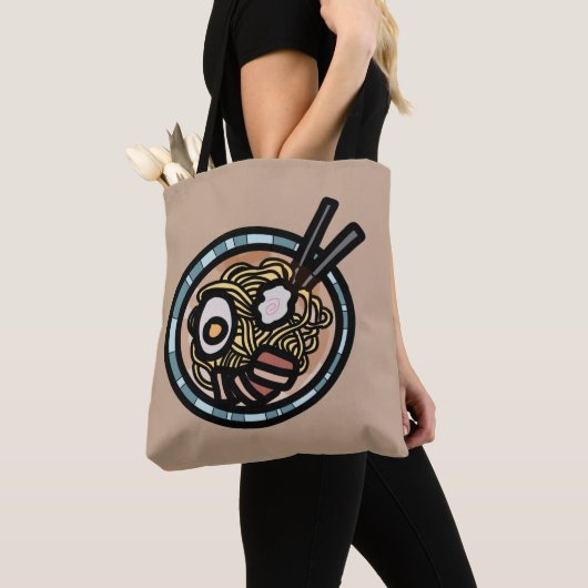 Ramen houdt van schattig Japans Tote Bag (Dichtbij)