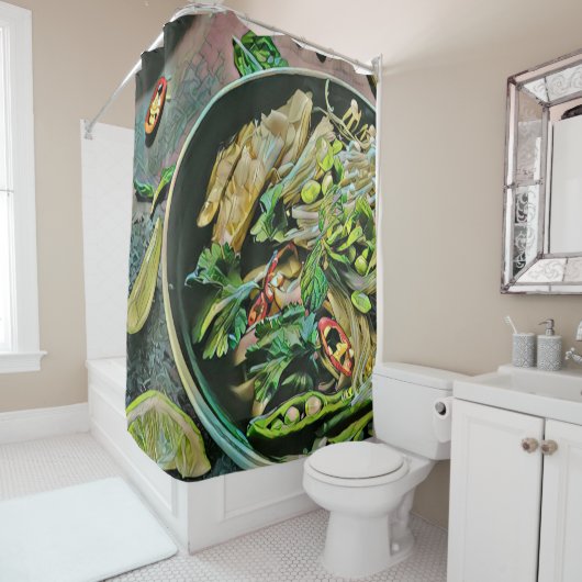 Ramen-illustraties Douchegordijn (In situ)