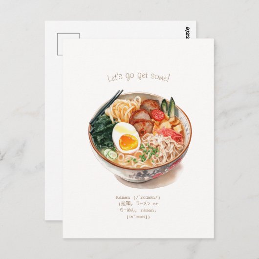 Ramen Invitation Briefkaart (Voorkant / Achterkant)