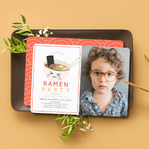 Ramen Japanese Chinese Noodle Kind foto verjaardag Kaart