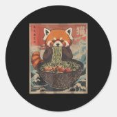 Ramen Japanese Graphic Tees Red Panda Anime Shirts Ronde Sticker (Voorkant)