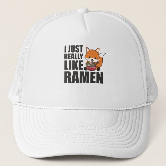 Ramen Japanner nodle Cute Fox Eats Ramen Trucker Pet (Voorkant)