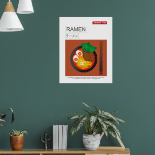 Ramen, Japans eten, Vector Style Wall Art Poster