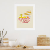 Ramen Japans Kanji/Hiragana Woordkunst Poster (Keuken)
