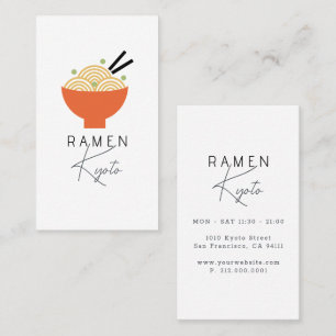 Ramen Japans Restaurant Witte Zakelijke Kaart Visitekaartje