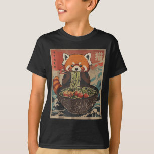 Ramen Japanse Grafische T-shirts Rode Panda Anime-