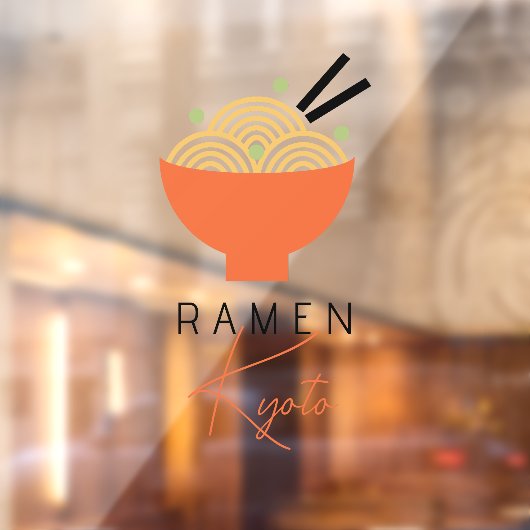 Ramen/Japanse Restaurant Wit Modern Zakelijk Raamsticker (Vel 2)