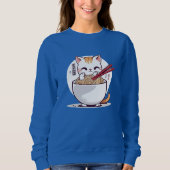 Ramen Kat Eating Noedels Design T-shirt (Voorkant)