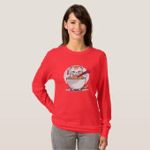 Ramen Kat Eating Noedels Design T-shirt (Voorkant volledig)