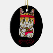 Ramen Kat Japans Voedsel Anime Kawaii Grafische Ku Keramisch Ornament (Rechts)