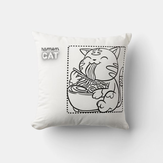 Ramen Kat Kussen (Voorkant)