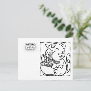 Ramen Kat Postkaart * Kleurplaat