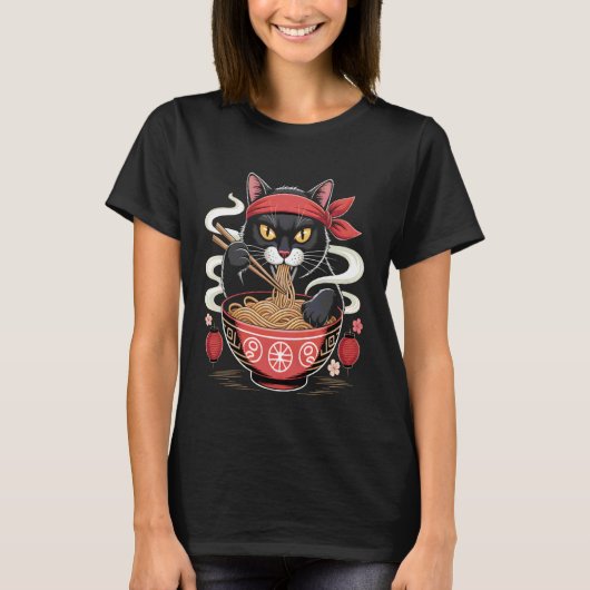 Ramen Kat Samurai Noodle T-shirt (Voorkant)