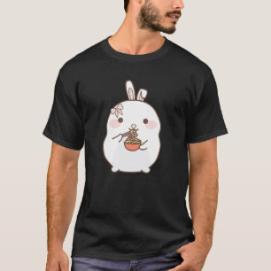 Ramen Kawaii Bunny Rabbit Eating Ramen Cute Graphi T-shirt