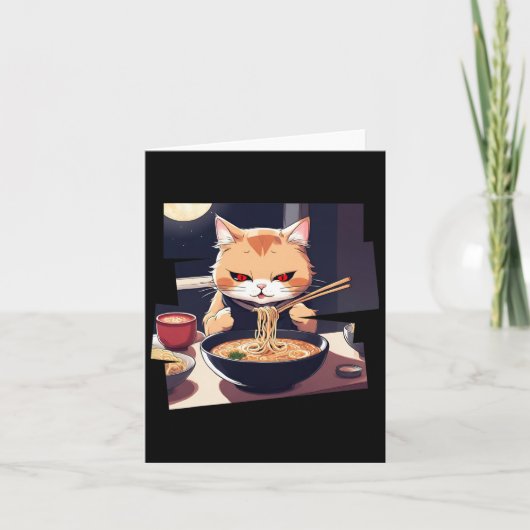 Ramen Kawaii Cat Anime 1 Kaart (Voorkant)