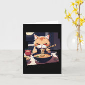 Ramen Kawaii Cat Anime 1 Kaart (Gele Bloem)