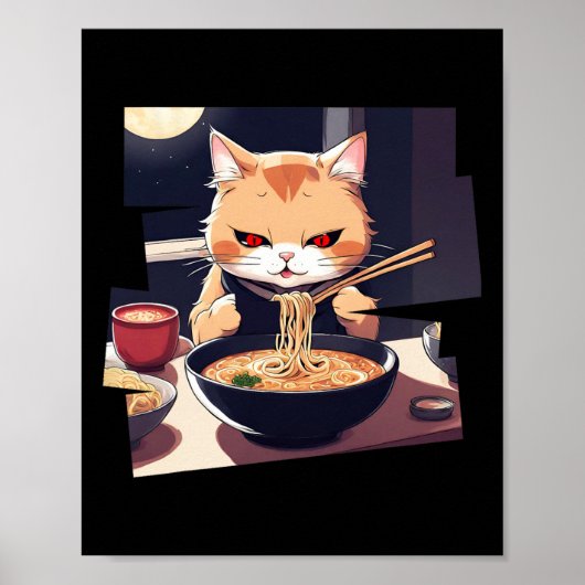 Ramen Kawaii Cat Anime 1 Poster (Voorkant)