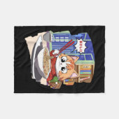 Ramen Kawaii Cat Anime Fleece Deken (Voorkant (Horizontaal))