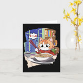 Ramen Kawaii Cat Anime Kaart (Gele Bloem)