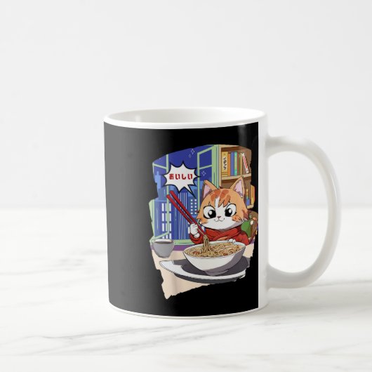 Ramen Kawaii Cat Anime Koffiemok (Rechts)