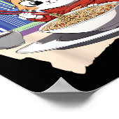 Ramen Kawaii Cat Anime Poster (Hoek)
