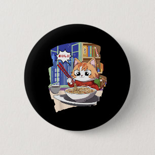 Ramen Kawaii Cat Anime Ronde Button 5,7 Cm