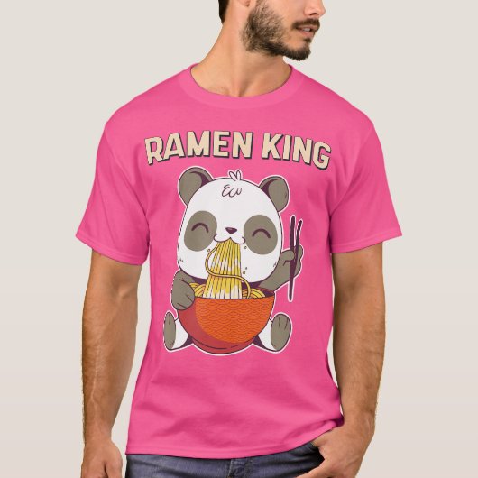 Ramen King Anime Noodles Kawaii Japans Panda Ske T-shirt (Voorkant)