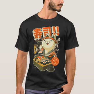 Ramen kleding grafisch Kat Sushi Kawaii Anime Japa T-shirt