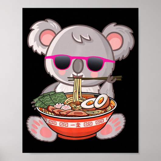 Ramen Koala Anime Otaku Poster (Voorkant)