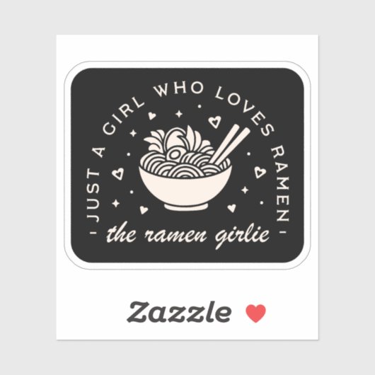 Ramen liefhebbers meisje Japans eten grappige quot Sticker (Vel)