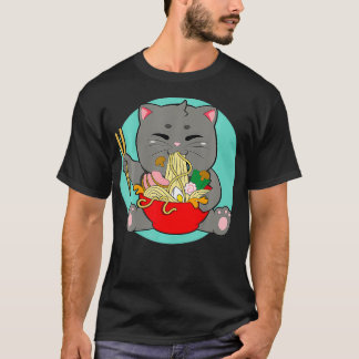 Ramen Life Cute Cat Eating Ramen T-shirt