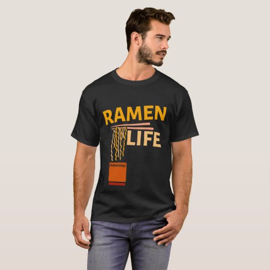 Ramen Life T-Shirt, Japanse Shirten voor voedsel T-shirt (Voorkant volledig)