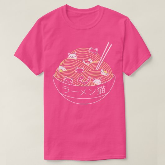 Ramen Lines Minimalist Cat van Tobe Fonseca T-shirt (Design voorkant)