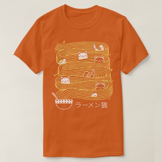 Ramen Lines Minimalistisch Kattenplein van Tobe Fo T-shirt (Design voorkant)