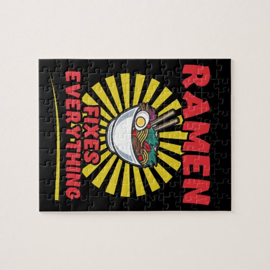 Ramen lost alles op - Funny Ramen Quote Design Legpuzzel (Horizontaal)