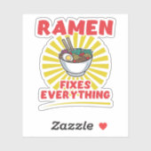 Ramen lost alles op - Funny Ramen Quote Design Sticker (Vel)